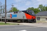 AMTK 156 in Phase I heritage paint leads the four-car eastbound 'Builder